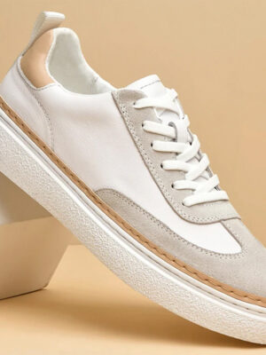 Fashion New Genuine Leather Casual Yellow White Shoes